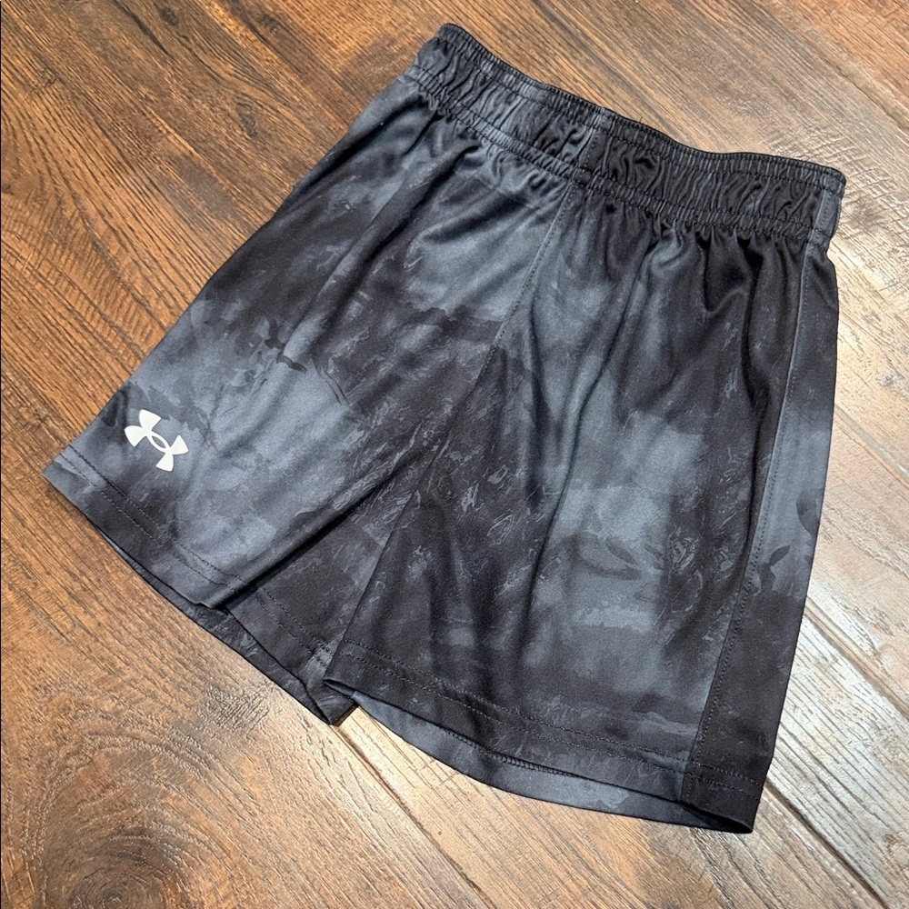 Under Armour Women’s Black Athletic Performance Shorts with Subtle Pattern
